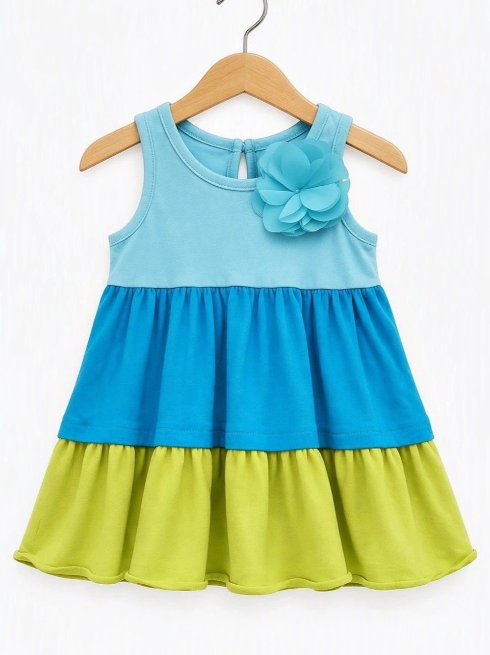 10/$15 The Children's Place Baby Girl Blue & Green Dress Size 9-12M